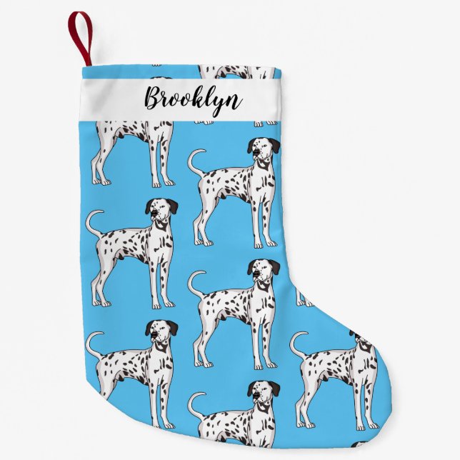 Dalmatisk hund tecknad liten julstrumpa (Framsidan)
