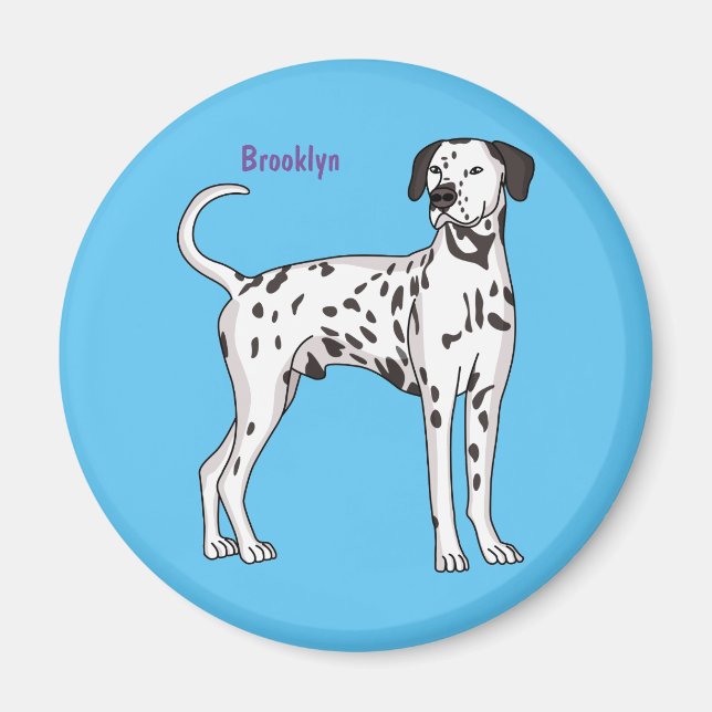 Dalmatisk hund tecknad magnet (Framsidan)