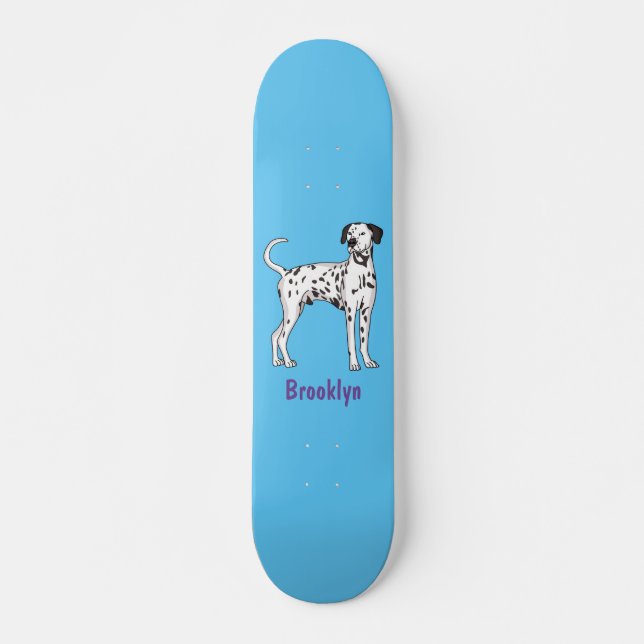 Dalmatisk hund tecknad mini skateboard bräda 18,5 cm (Framsida)