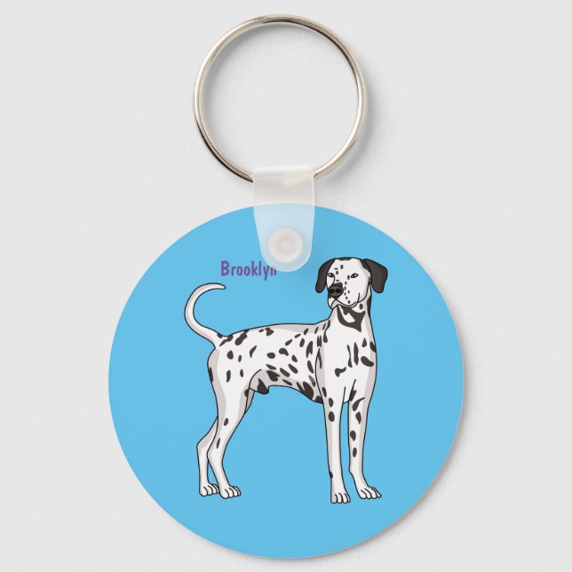 Dalmatisk hund tecknad nyckelring (Framsida)