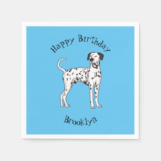 Dalmatisk hund tecknad pappersservett (Framsidan)