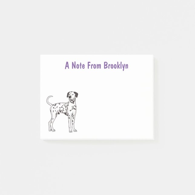 Dalmatisk hund tecknad post-it block (Framsida)