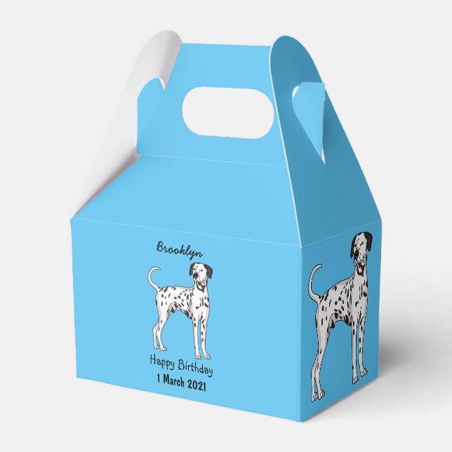 Dalmatisk hund tecknad presentaskar (Framsidan Sidan)