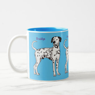 Dalmatisk hund tecknad Två-Tonad mugg