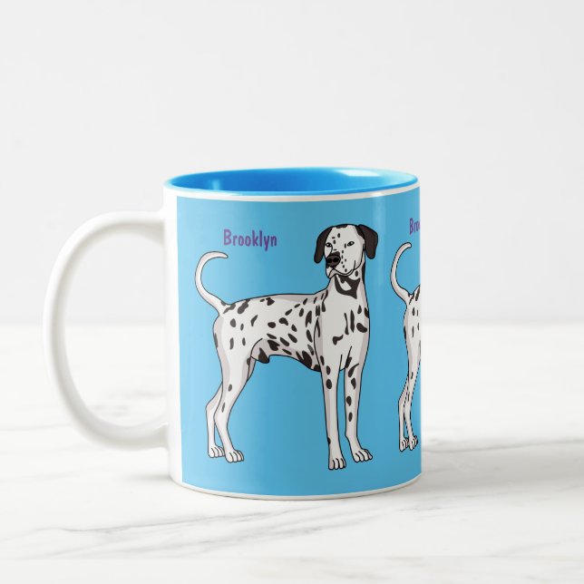 Dalmatisk hund tecknad Två-Tonad mugg (Vänster)