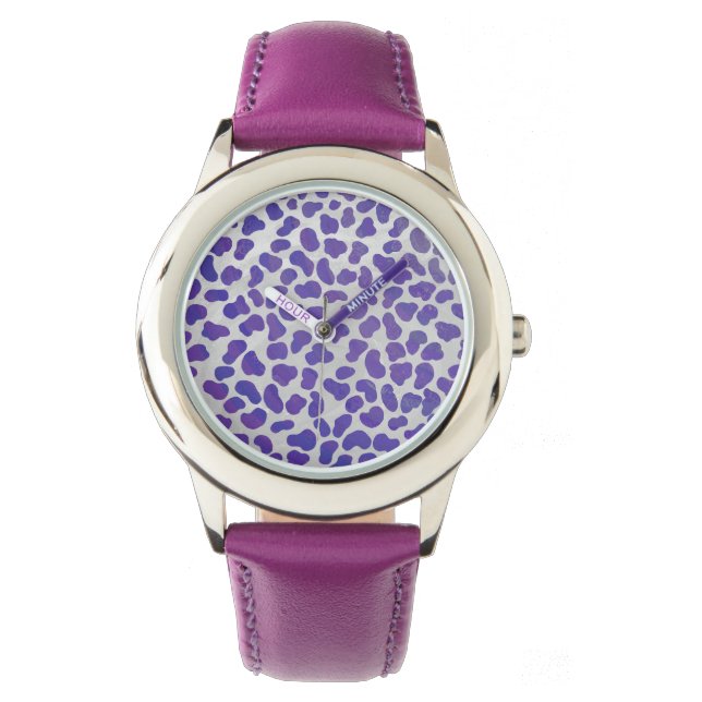 Dalmatisk Lila och vit utskrift Armbandsur (Framsida)