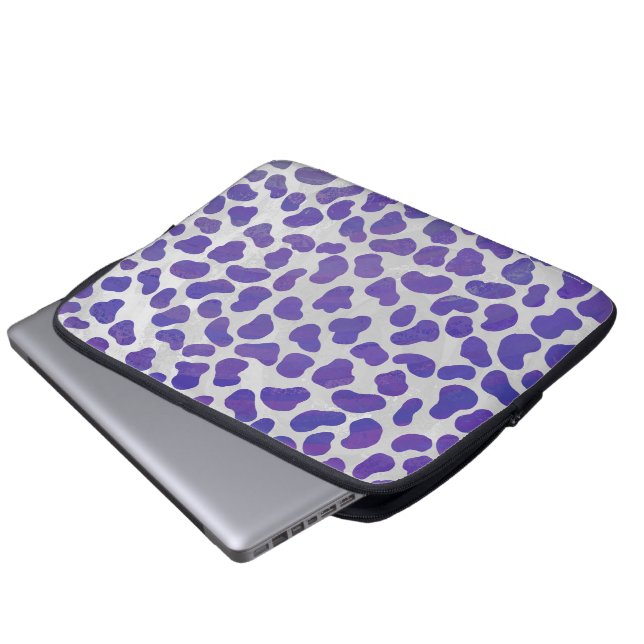 Dalmatisk Lila och vit utskrift Laptop Sleeve (Framre botten)