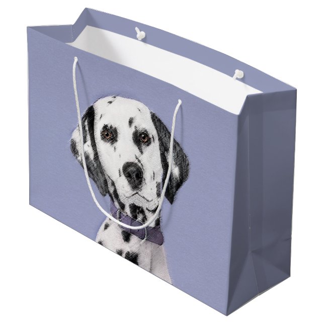 Dalmatisk målning - Cute Original Hund Art (Baksidan Vinklad)