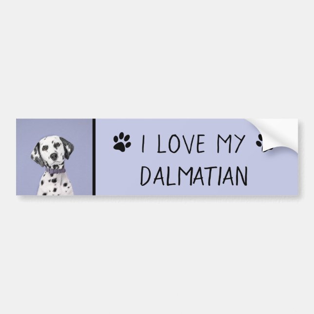 Dalmatisk målning - Cute Original Hund Art Bildekal (Framsidan)