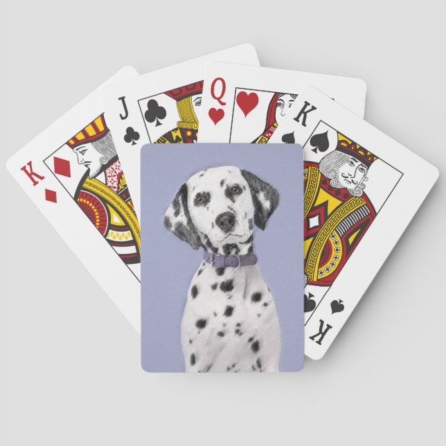 Dalmatisk målning - Cute Original Hund Art Casinokort (Baksidan)