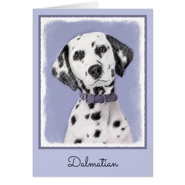 Dalmatisk målning - Cute Original Hund Art Hälsningskort (Framsidan)