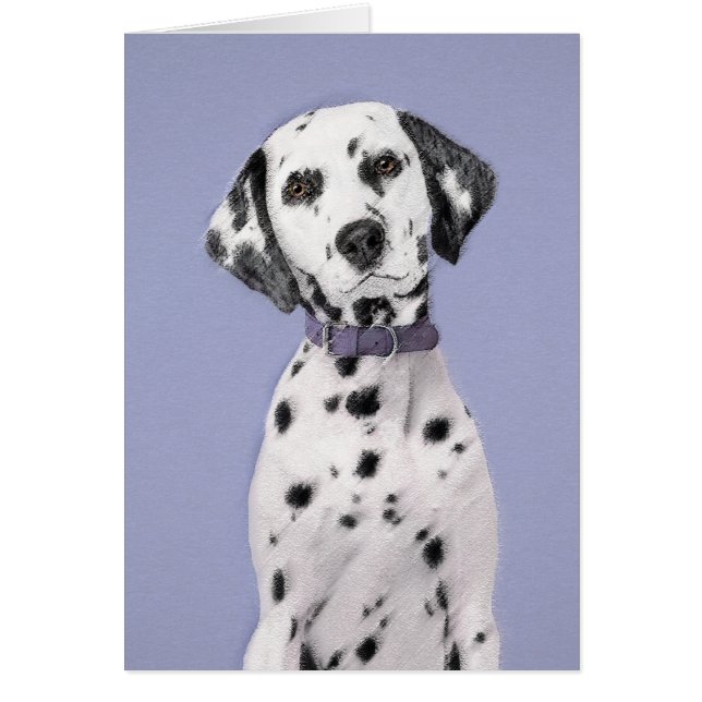 Dalmatisk målning - Cute Original Hund Art Hälsningskort (Framsidan)
