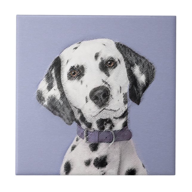 Dalmatisk målning - Cute Original Hund Art Kakelplatta (Framsidan)