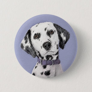 Dalmatisk målning - Cute Original Hund Art Knapp
