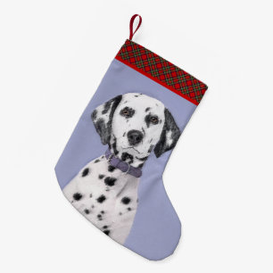 Dalmatisk målning - Cute Original Hund Art Liten Julstrumpa