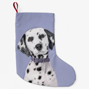 Dalmatisk målning - Cute Original Hund Art Liten Julstrumpa