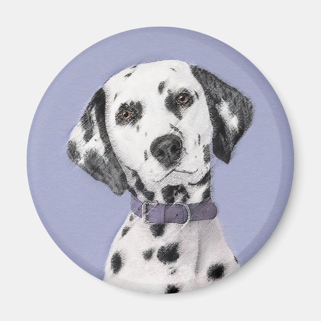 Dalmatisk målning - Cute Original Hund Art Magnet (Framsidan)