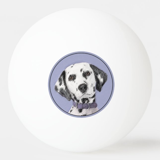 Dalmatisk målning - Cute Original Hund Art Pingisboll (Framsidan)