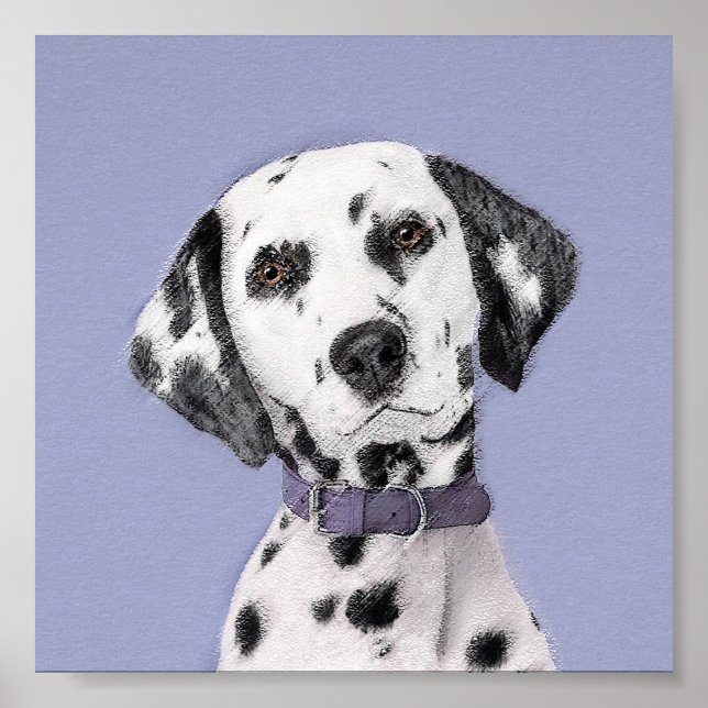Dalmatisk målning - Cute Original Hund Art Poster (Framsidan)