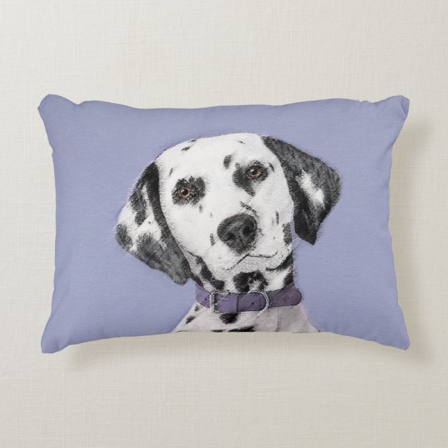 Dalmatisk målning - Cute Original Hund Art Prydnadskudde (Framsidan)
