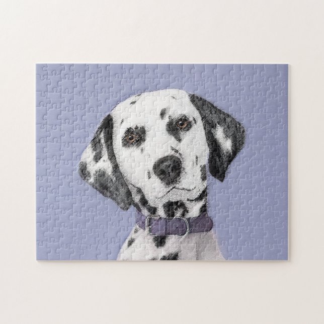 Dalmatisk målning - Cute Original Hund Art Pussel (Horisontell)
