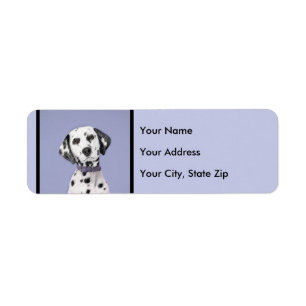 Dalmatisk målning - Cute Original Hund Art Returadress Etikett