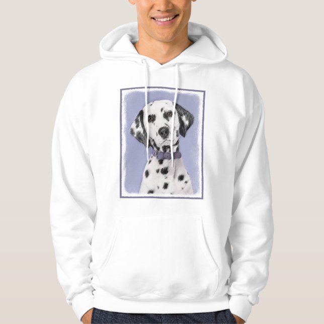 Dalmatisk målning - Cute Original Hund Art Sweatshirt Med Luva (Framsida)
