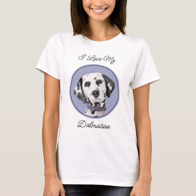 Dalmatisk målning - Cute Original Hund Art T Shirt (Framsida)