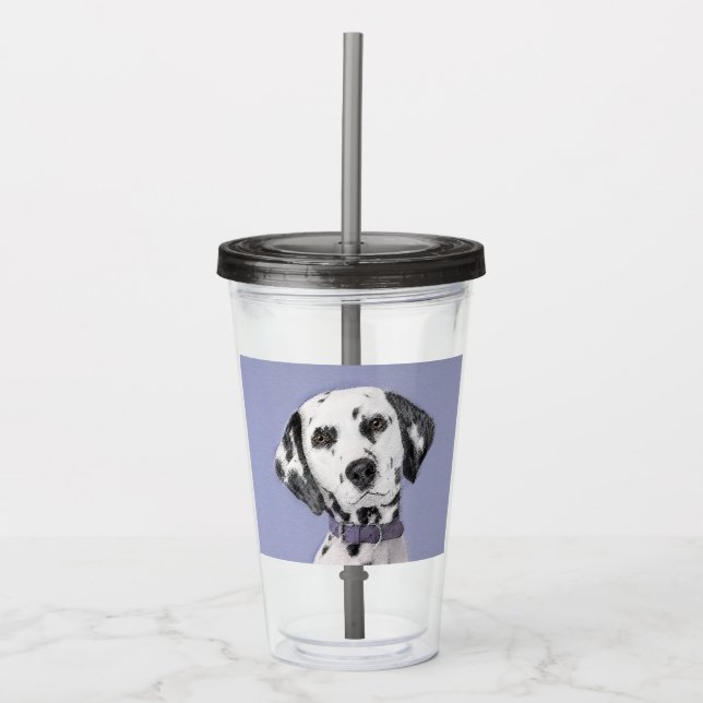 Dalmatisk målning - Cute Original Hund Art Take Away Mugg (Framsida)