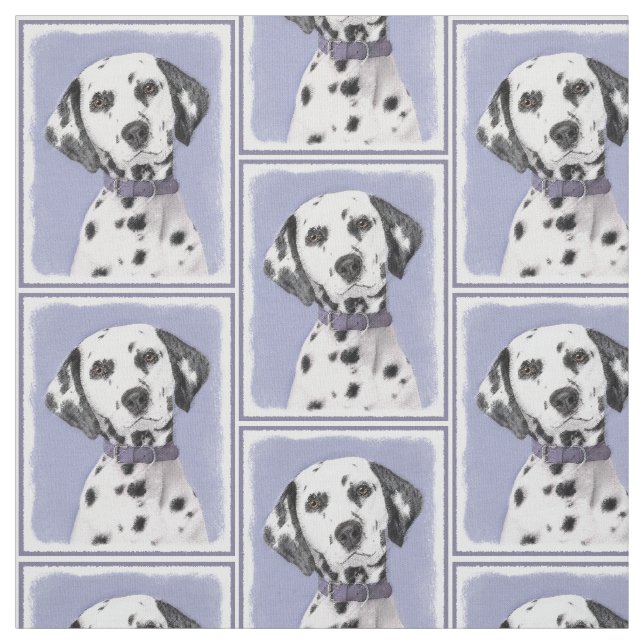 Dalmatisk målning - Cute Original Hund Art Tyg (Provkarta)