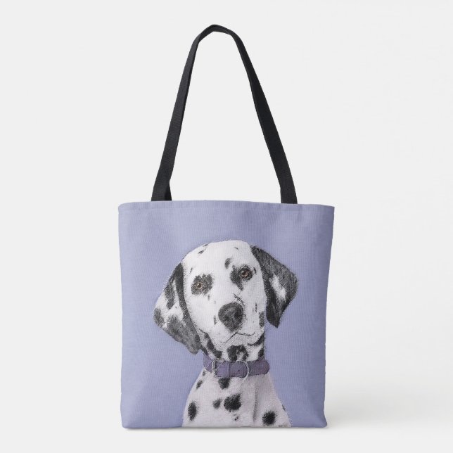 Dalmatisk målning - Cute Original Hund Art Tygkasse (Baksida)