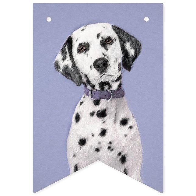 Dalmatisk målning - Cute Original Hund Art Vimplar (Första flaggan)