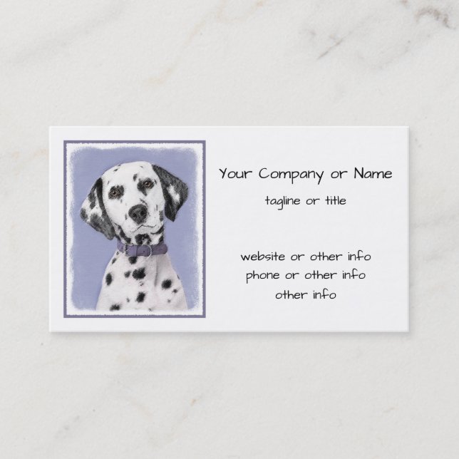 Dalmatisk målning - Cute Original Hund Art Visitkort (Framsida)