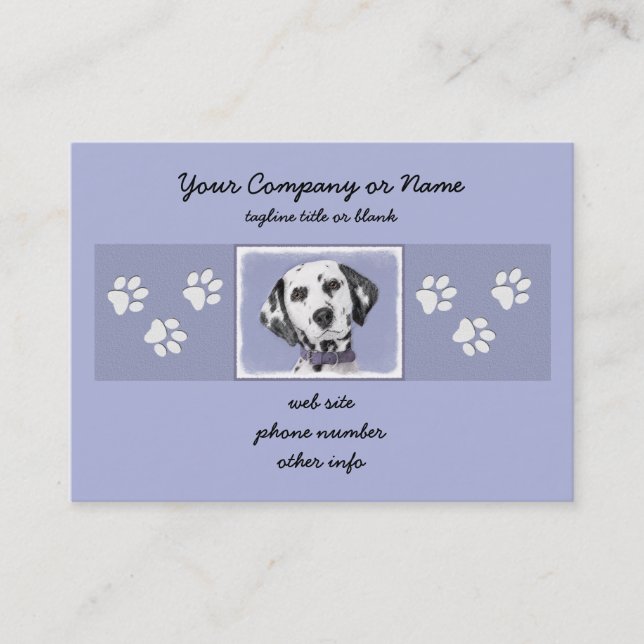 Dalmatisk målning - Cute Original Hund Art Visitkort (Framsida)