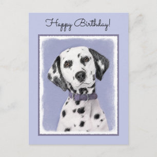 Dalmatisk målning - Cute Original Hund Art Vykort