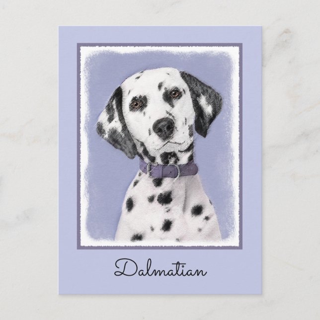 Dalmatisk målning - Cute Original Hund Art Vykort (Framsida)