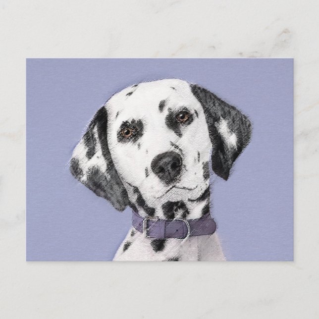 Dalmatisk målning - Cute Original Hund Art Vykort (Framsida)