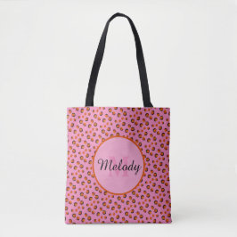 dalmatisk rosa cheetah Animal Print Monogram Tygkasse