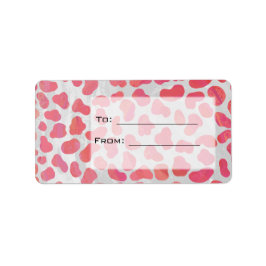 Dalmatisk Rosa och vit med Monogram Adressetikett