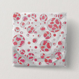 Dalmatisk Rosa och vit med Monogram Knapp