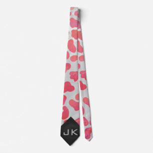 Dalmatisk Rosa och vit med Monogram Slips