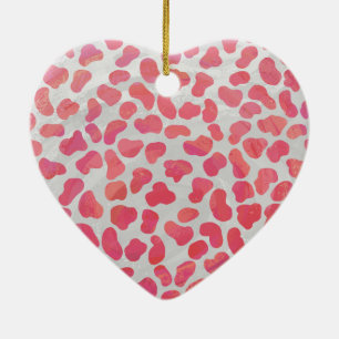 Dalmatisk Rosa och vit utskrift Julgransprydnad Keramik
