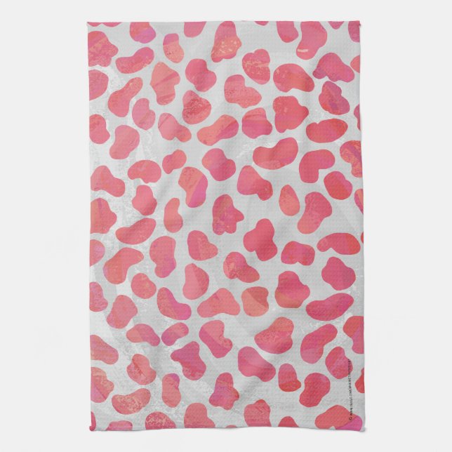 Dalmatisk Rosa och vit utskrift Kökshandduk (Vertikal)