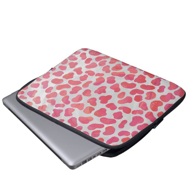 Dalmatisk Rosa och vit utskrift Laptop Fodral (Framre botten)