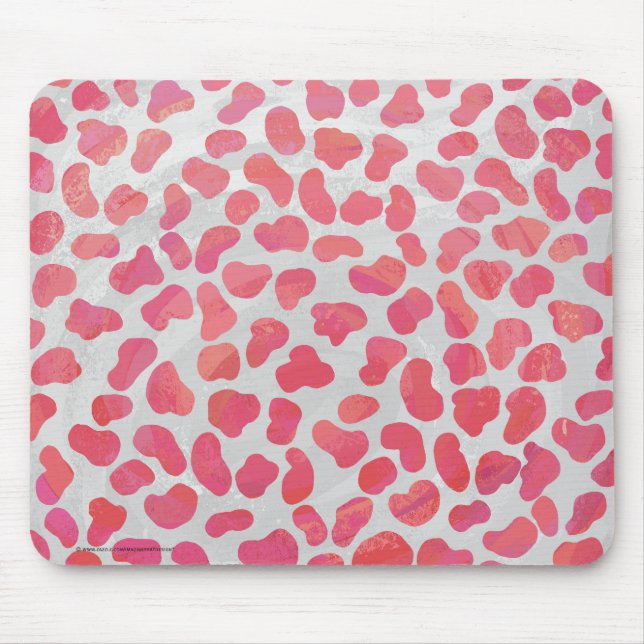 Dalmatisk Rosa och vit utskrift Musmatta (Framsidan)