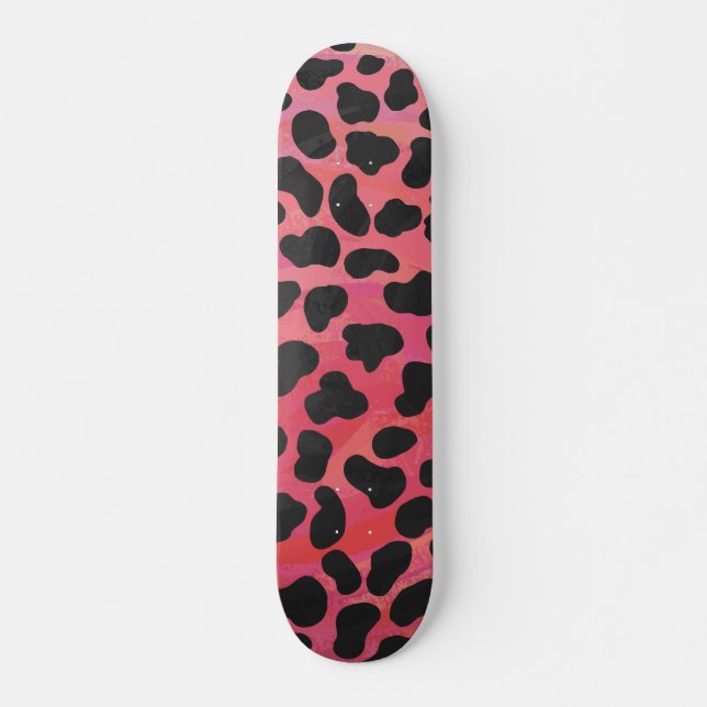 Dalmatisk svart och röd utskrift skateboard bräda 20 cm (Framsida)