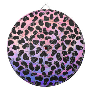 Dalmatisk svart och Rosa Skriv ut Darttavla