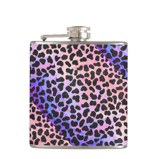 Dalmatisk svart och Rosa Skriv ut Fickplunta (Framsidan)