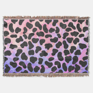 Dalmatisk svart och Rosa Skriv ut Filt