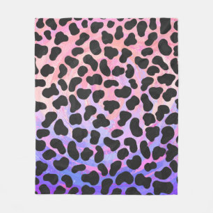 Dalmatisk svart och Rosa Skriv ut Fleecefilt